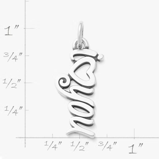 I Love You Script Charm