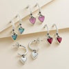 Sweetheart Gemstone Hoop Dangle Earrings