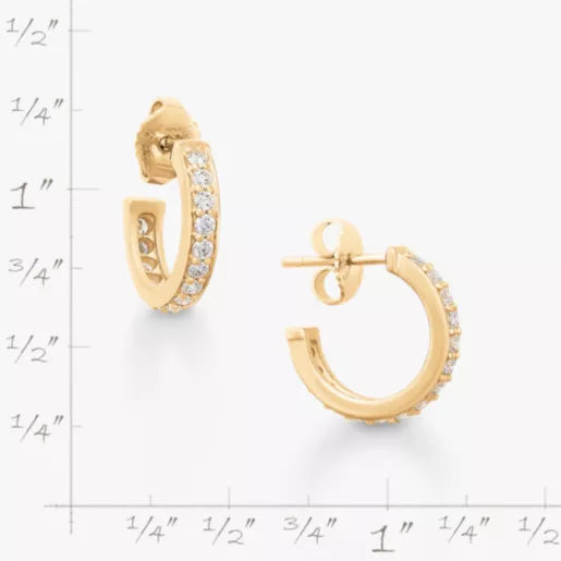 Delicate Pave Diamond Hoops