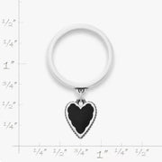 Small Enamel Heart Charm Dangle Ring