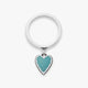 Small Enamel Heart Charm Dangle Ring