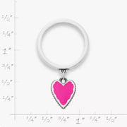 Small Enamel Heart Charm Dangle Ring