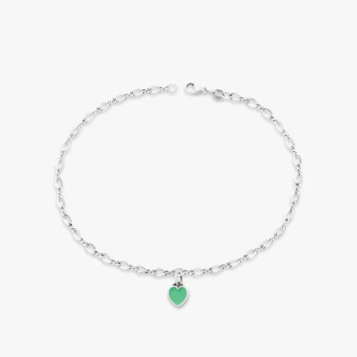 Enamel Connected Hearts Anklet