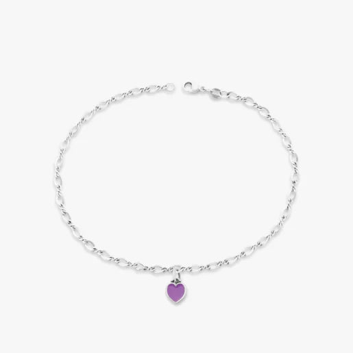 Enamel Connected Hearts Anklet