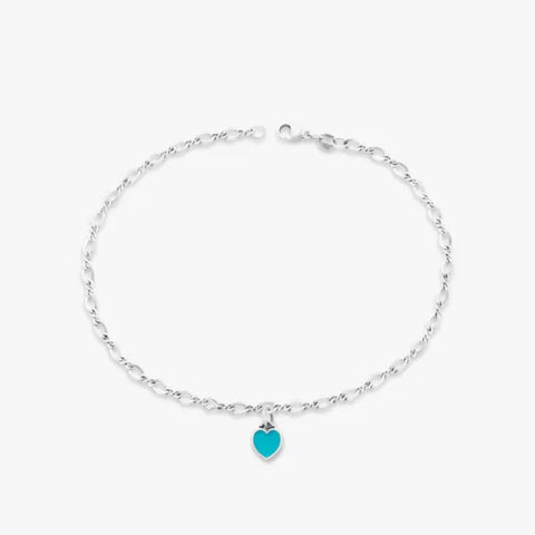 Enamel Connected Hearts Anklet