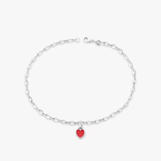 Enamel Connected Hearts Anklet