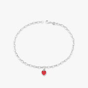 Enamel Connected Hearts Anklet