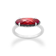 Beaded Horizon Gemstone Ring