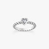 Gemstone Heart Twisted Wire Ring