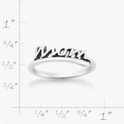 "Mom" Script Ring