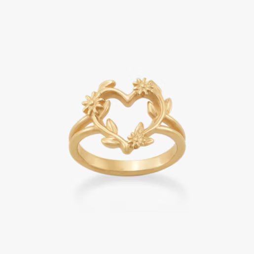 Flowering Vines Heart Ring