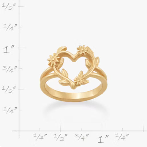 Flowering Vines Heart Ring