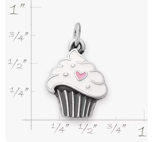 Enamel Sweetheart Cupcake Charm