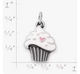 Enamel Sweetheart Cupcake Charm