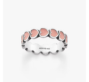 Enamel Connected Hearts Ring