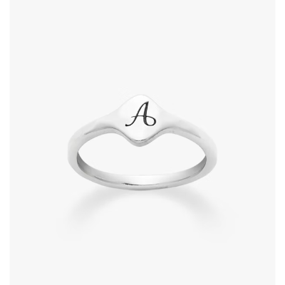 Petite Signet Initial Ring