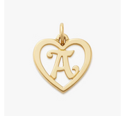 Heart Script Initial Charm