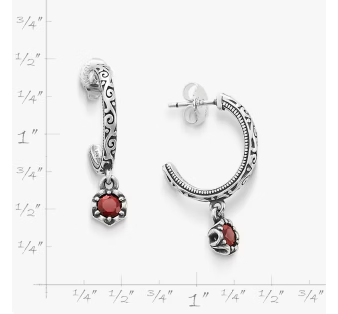 Cherished Birthstone Hoop Dangle Earrings