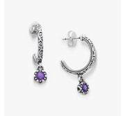 Cherished Birthstone Hoop Dangle Earrings