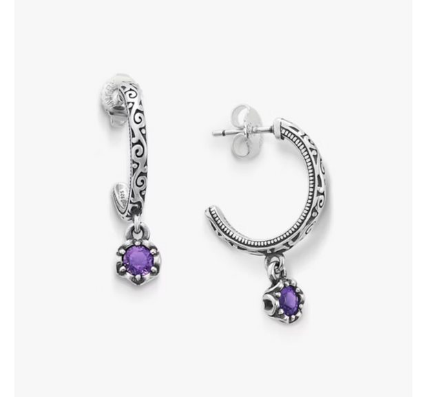 Cherished Birthstone Hoop Dangle Earrings