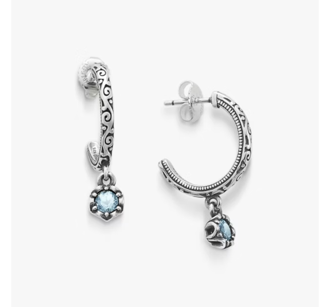 Cherished Birthstone Hoop Dangle Earrings