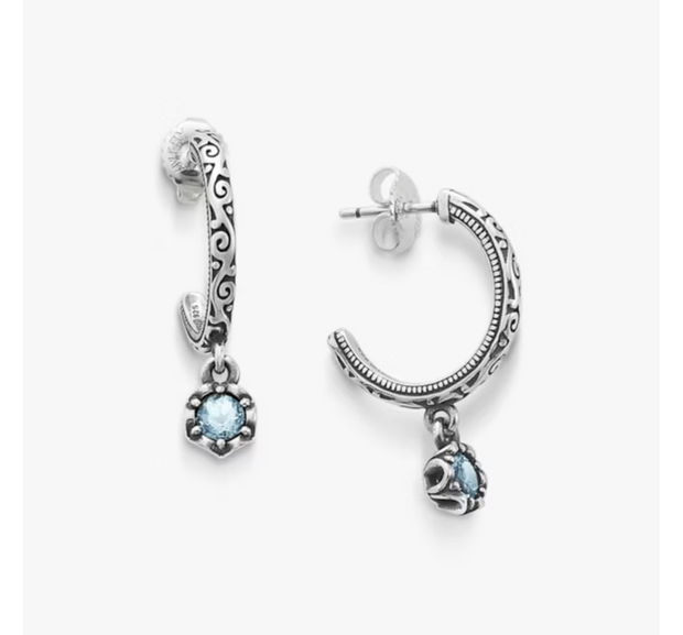 Cherished Birthstone Hoop Dangle Earrings