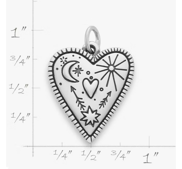 Western Sky Heart Charm