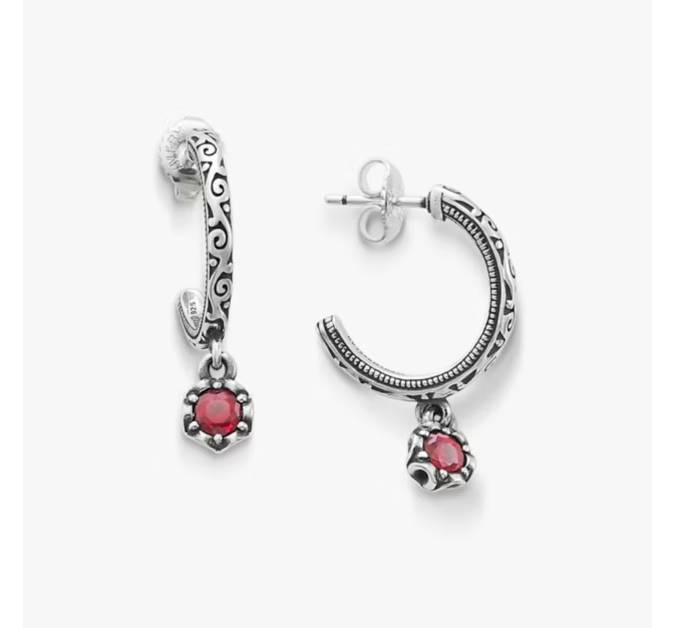 Cherished Birthstone Hoop Dangle Earrings