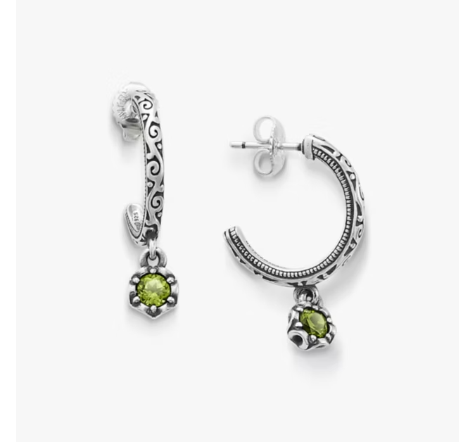 Cherished Birthstone Hoop Dangle Earrings