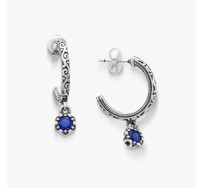 Cherished Birthstone Hoop Dangle Earrings