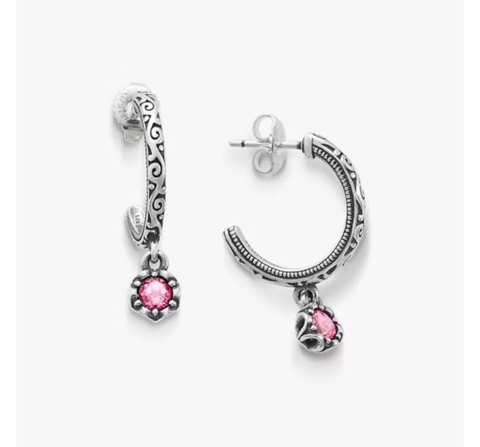 Cherished Birthstone Hoop Dangle Earrings