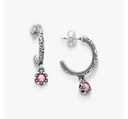 Cherished Birthstone Hoop Dangle Earrings