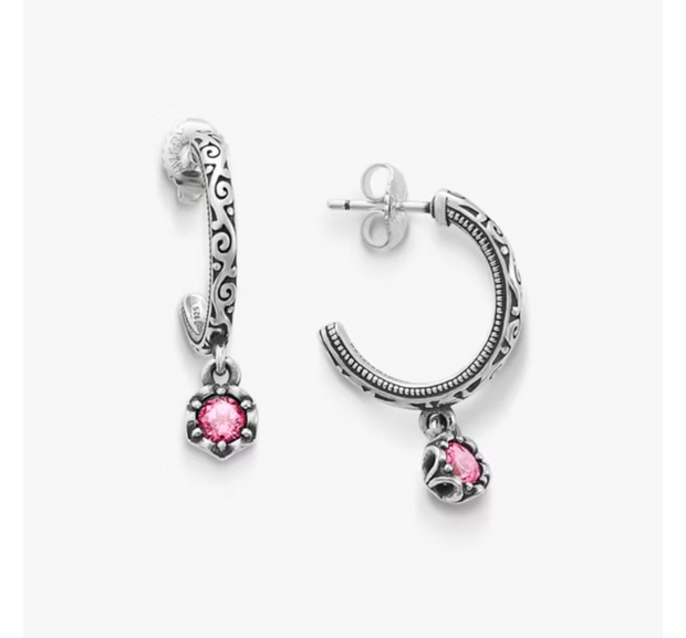 Cherished Birthstone Hoop Dangle Earrings